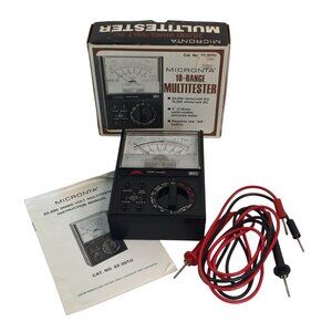 Vtg Radioshack Micronta 18-Range Multitester #22-201U Multi Meter with Manual‎